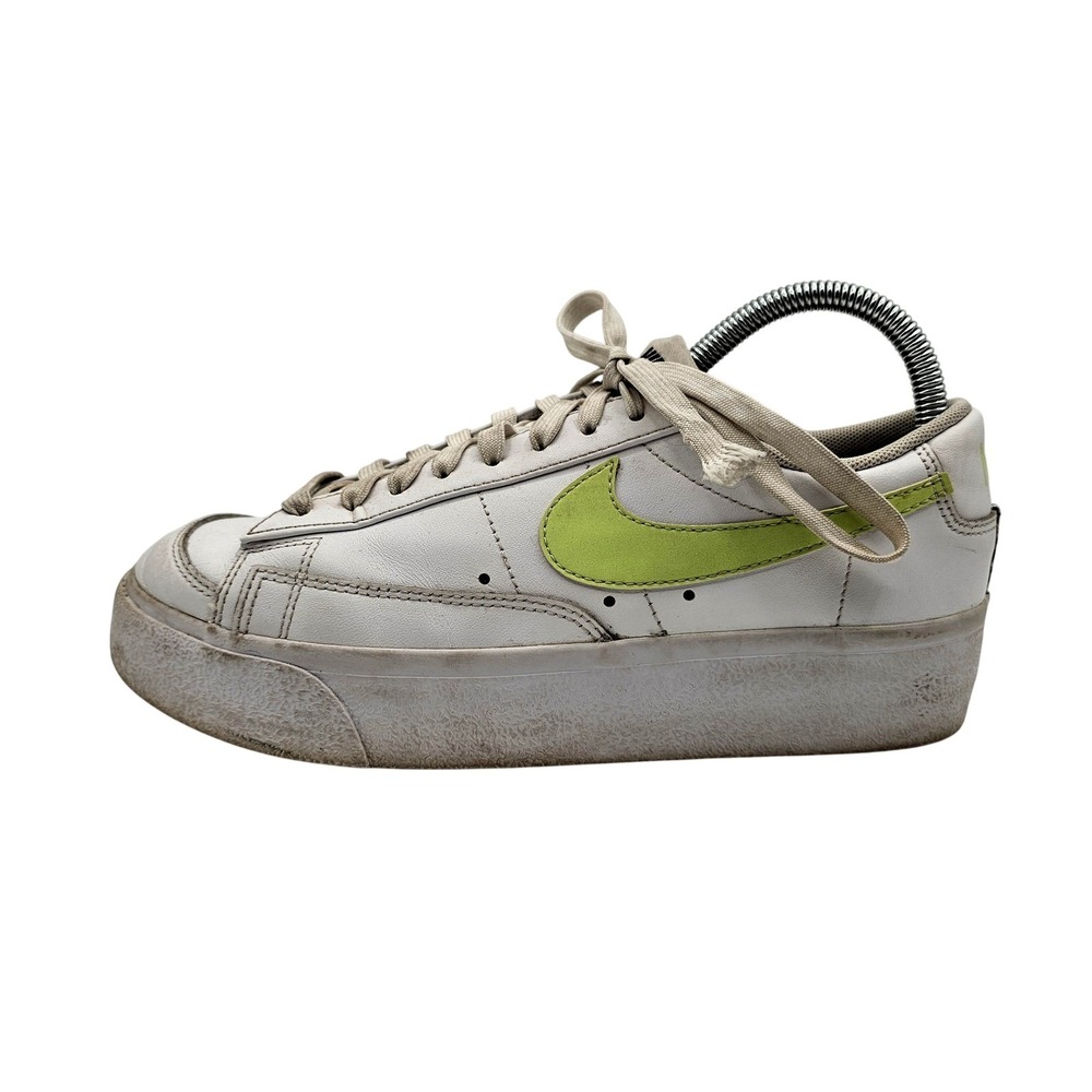 Nike Blazer Low Platform Shoes Womens Size 8 White Lime Sneakers DJ0292-102